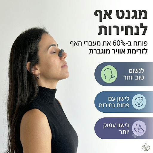 מדבקות מגנטיות לפתיחת נחירי האף למניעת נחירות